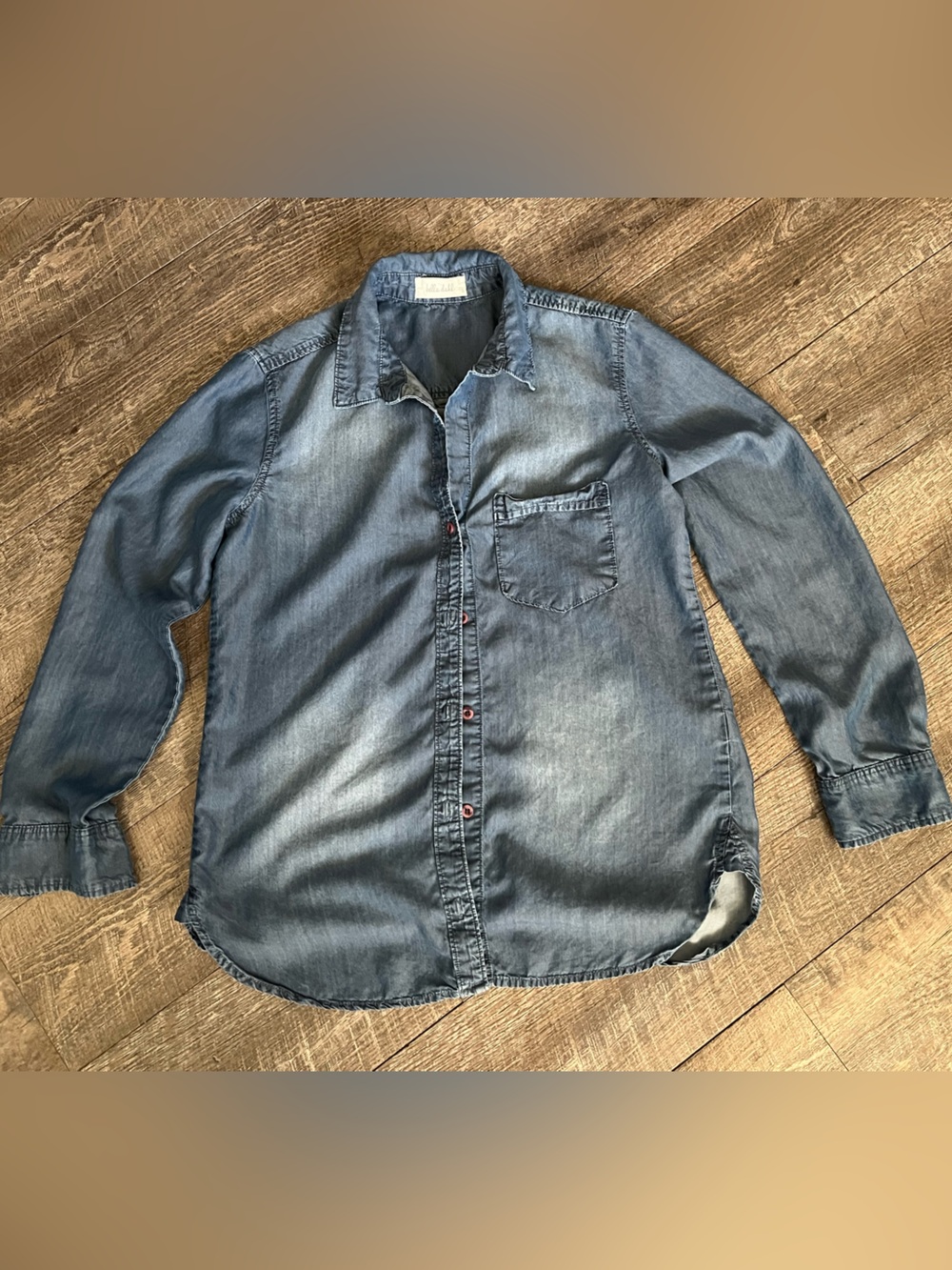 Bella Dahl Washed Blue Lightweight Chambray Shirt Jacket